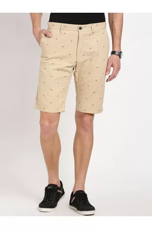 Indian Terrain Men Conversational Printed Slim Fit Pure Cotton Shorts