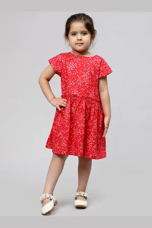 Biglilpeople Red Floral Print Fit & Flare Dress