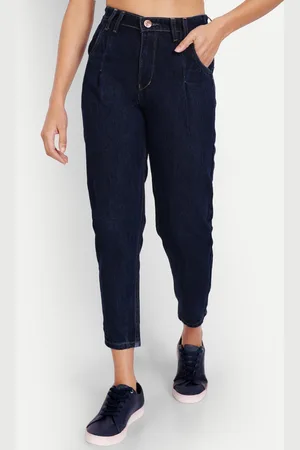 AngelFab Women Straight Fit Mid-Rise Cotton Jeans
