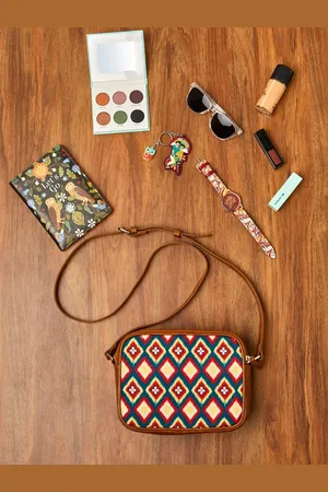 TEAL Textured Swagger Sling Bag
