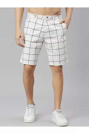 Thomas Scott Men Checked Mid-Rise Slim Fit Sports Shorts