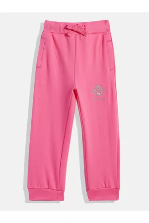 Ralph Lauren Girls Pink Solid Pure Cotton Joggers