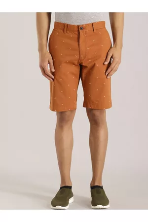 Indian Terrain Men Conversational Printed Mid-Rise Slim Fit Shorts