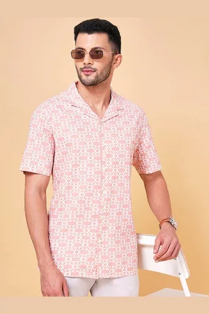 Pantaloons Geometric Printed Lapel Collar Cotton Casual Shirt