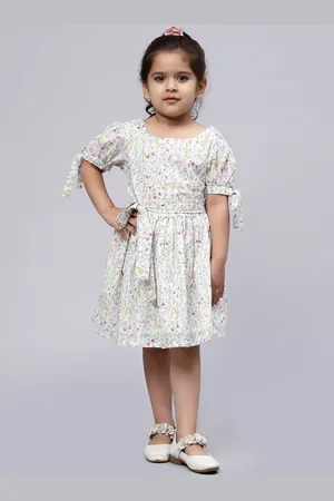 Biglilpeople White Floral Print Fit & Flare Dress