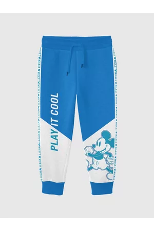 BONKIDS Mickey Mouse Printed Mid-Rise Cotton Joggers