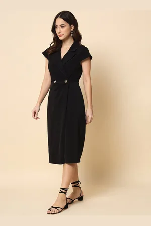 BEATNIK Notch Lapel Midi Dress