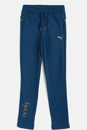 PUMA Boys Teal Blue Solid one8 x Virat Kohli Logo Sweat Pants