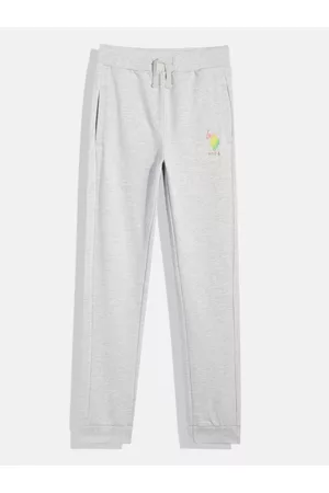 Ralph Lauren Girls Solid Regular Fit Mid-Rise Knitted Joggers With Brand Logo