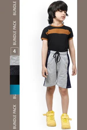 IndiWeaves Boys Pack Of 4 High-Rise Pure Cotton Casual Shorts