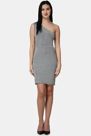Popwings One-Shoulder Shimmer Bodycon Dress