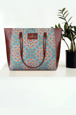 THE CLOWNFISH Valentine Ethnic Motifs Printed Structured Tote Bag