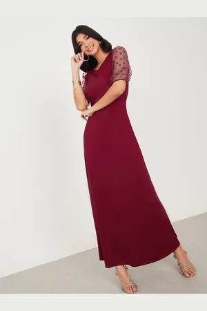 Styli Round Neck Puff Sleeves Maxi Dress