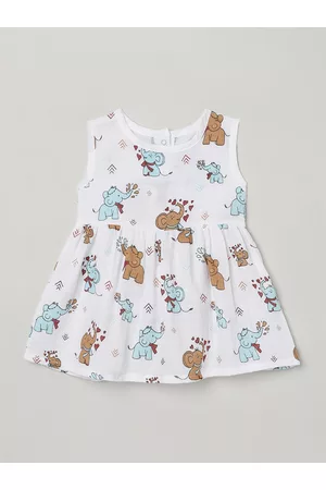 The Boo Boo Club Infant Girls Printed Sustainable Organic Cotton Fit & Flare Dress