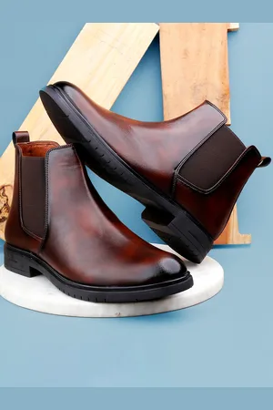 BXXY Men Mid Top Block-Heel Chelsea Boots