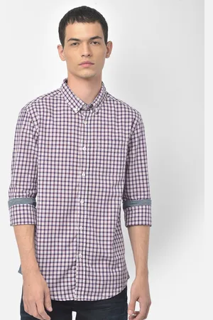 Woodland Men Checked Pure Cotton Casual Shirt