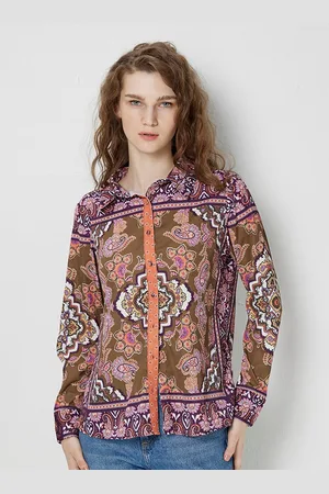COVER STORY Brown & Purple Ethnic Printed Casual Shirt