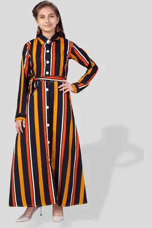 BAESD Girls Striped Shirt Maxi Dress