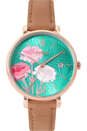 Fossil Women Watches - Women Floral Printed Leather Jacqueline Analogue Watch ES5274-Brown
