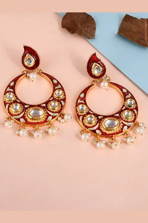 Dastoor Crescent Shaped Chandbalis Earrings