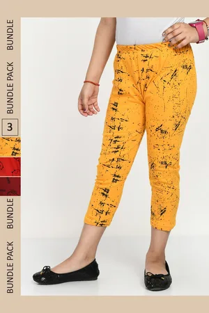 IndiWeaves Girls Pack of 3 Printed High Rise Pure Cotton Capris
