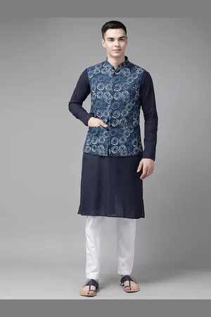 See Designs Men Pure Cotton Kurta With Pyjamas & With Nehru Jacket