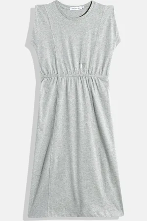 Calvin Klein Girls Europe Pure Cotton Fit & Flare Midi Dress