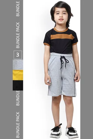 IndiWeaves Boys Pack Of 3 High-Rise Pure Cotton Casual Shorts