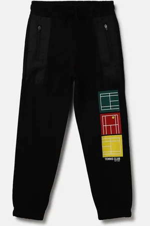 Benetton Boys Mid-Rise Geometric Printed Cotton Joggers