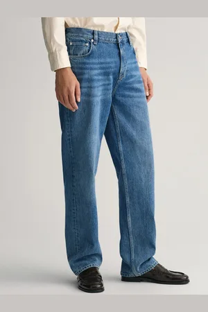 GANT Men Relaxed Fit Light Fade Clean Look Cotton Jeans