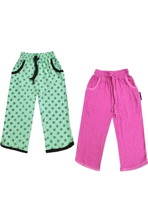 IndiWeaves Girls Pack of 2 Mid-Rise Cotton Printed Capris