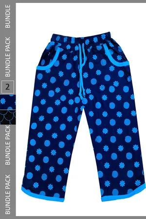 IndiWeaves Girls Pack of 2 Mid-Rise Cotton Printed Capris