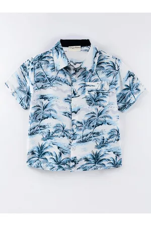 CrayonFlakes Boys Floral Printed Opaque Casual Shirt
