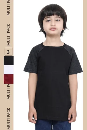 IndiWeaves Boys Pack Of 3 Pure Cotton T-shirt