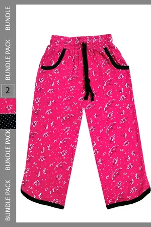 IndiWeaves Girls Pack of 2 Mid-Rise Cotton Printed Capris
