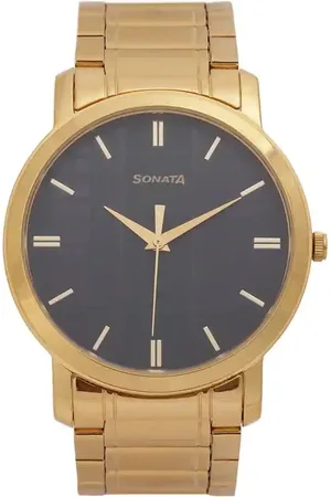 Sonata Men Round Dial & Bracelet Style Straps Analogue Watch- 99701YM03