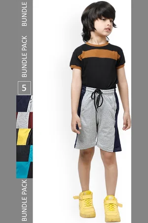IndiWeaves Boys Pack Of 5 Striped Pure High-Rise Pure Cotton Shorts