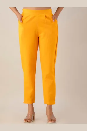 Kohsh Women Pure Cotton Pleated Cigarette Trousers