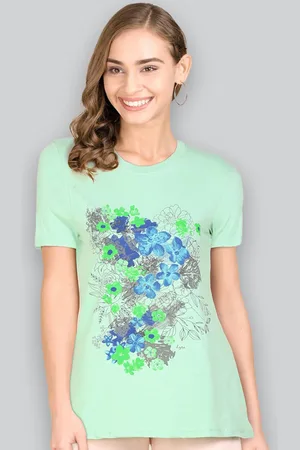 Lyra Women Multicoloured Floral Printed Anti Odour T-shirt