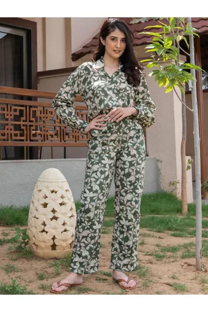 HOUSE OF JAMOTI Women Printed Cotton Shirt With Trouser
