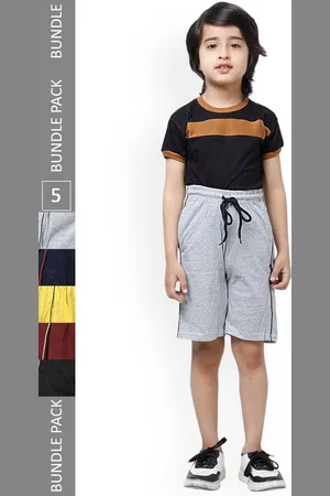 IndiWeaves Boys Pack of 5 Pure Cotton Shorts