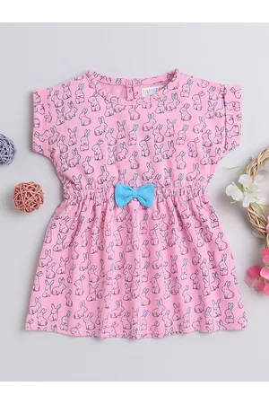 BUMZEE Girls Floral Print Fit & Flare Dress