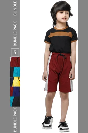 IndiWeaves Boys Pack Of 5 High-Rise Pure Cotton Casual Shorts
