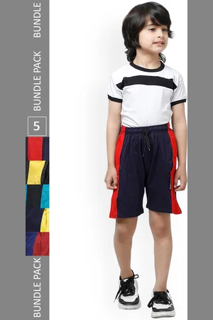 IndiWeaves Boys Pack Of 5 High-Rise Pure Cotton Casual Shorts