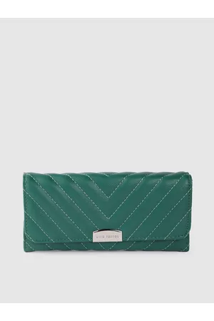 Lino Perros Women Geometric Textured Envelope Wallet with Quilted Detail