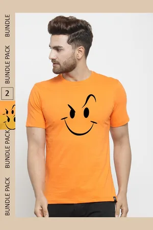 Friskers Men Pack of 2 Printed Slim Fit Pure Cotton T-shirts