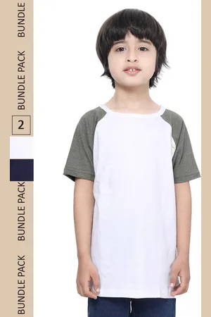 IndiWeaves Boys Pack Of 2 Pure Cotton T-shirt