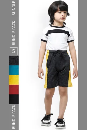 IndiWeaves Boys Pack Of 5 Striped Pure Cotton Shorts