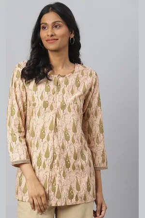 Fabindia Round Neck Print Top