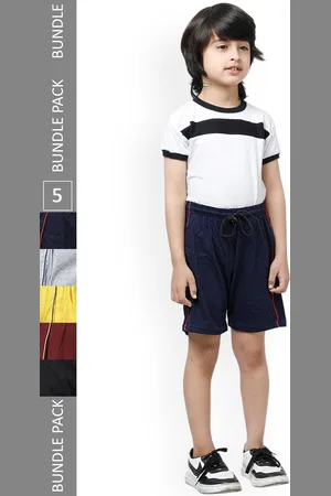 IndiWeaves Boys Pack Of 5 Pure Cotton Shorts